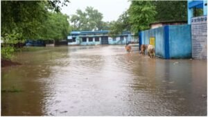 सारंगढ़-बिलाईगढ़: शिक्षा का मंदिर बना तालाब, जलजमाव से बच्चों की पढ़ाई पर संकट
